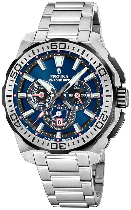 Festina Herreklokke F20724-2 Chrono Bike Blå/Stål Ø45.5 mm