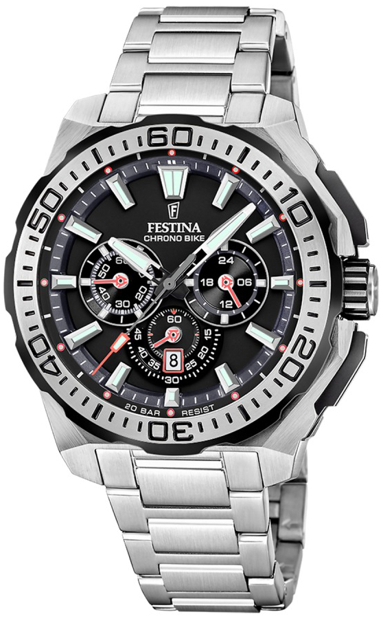 Festina Herreklokke F20724-7 Chrono Bike Sort/Stål Ø45.5 mm
