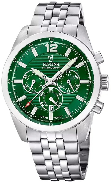 Festina Herreklokke F20742-2 Timeless Grønn/Stål Ø43.8 mm