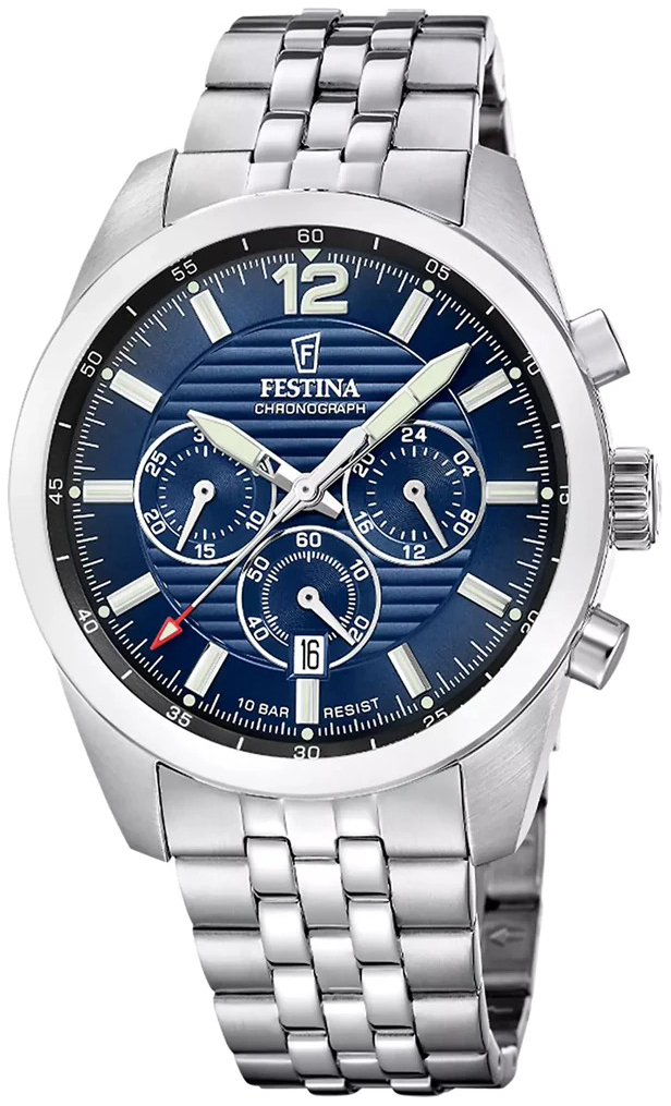 Festina Herreklokke F20742-4 Timeless Blå/Stål Ø43.8 mm
