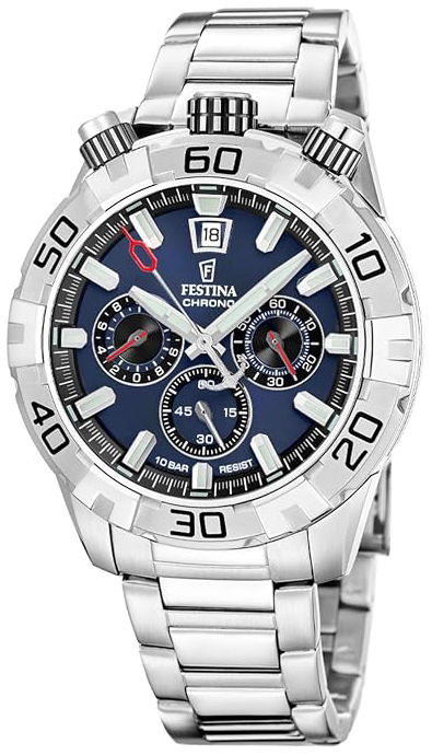 Festina Herreklokke F20743-1 Chrono Blå/Stål Ø45 mm