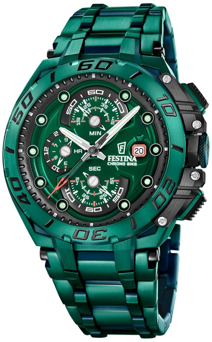 Festina Herreklokke F20758-1 Chrono Bike Grønn/Stål Ø46.57 mm