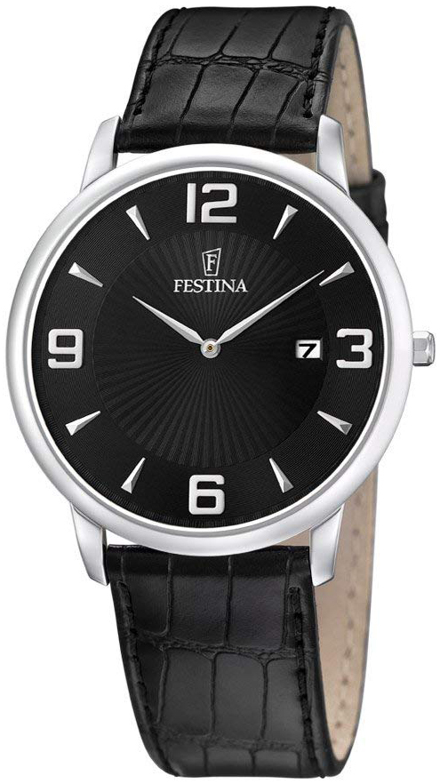 Festina Classic Herreklokke F6806-2 Sort/Lær Ø40 mm - Festina