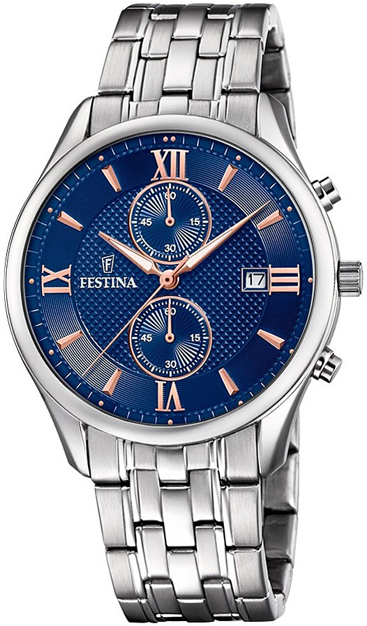 Festina Herreklokke F6854-6 Timeless Blå/Stål Ø42 mm