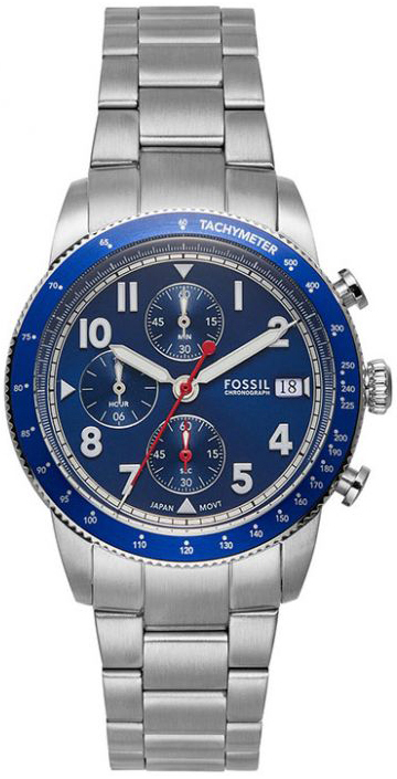 Fossil Herreklokke FS6047 Sport Tourer Blå/Stål Ø42 mm