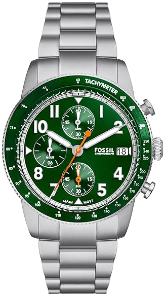 Fossil Herreklokke FS6048 Sport Tourer Grønn/Stål Ø42 mm