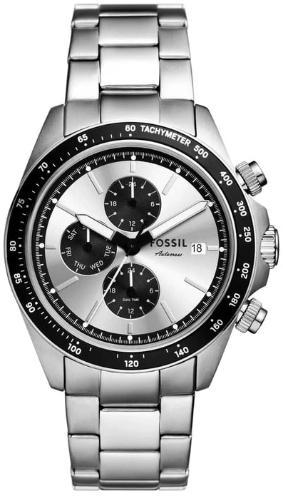 Fossil Herreklokke FS6124 Autocross Sølvfarget/Stål Ø42 mm