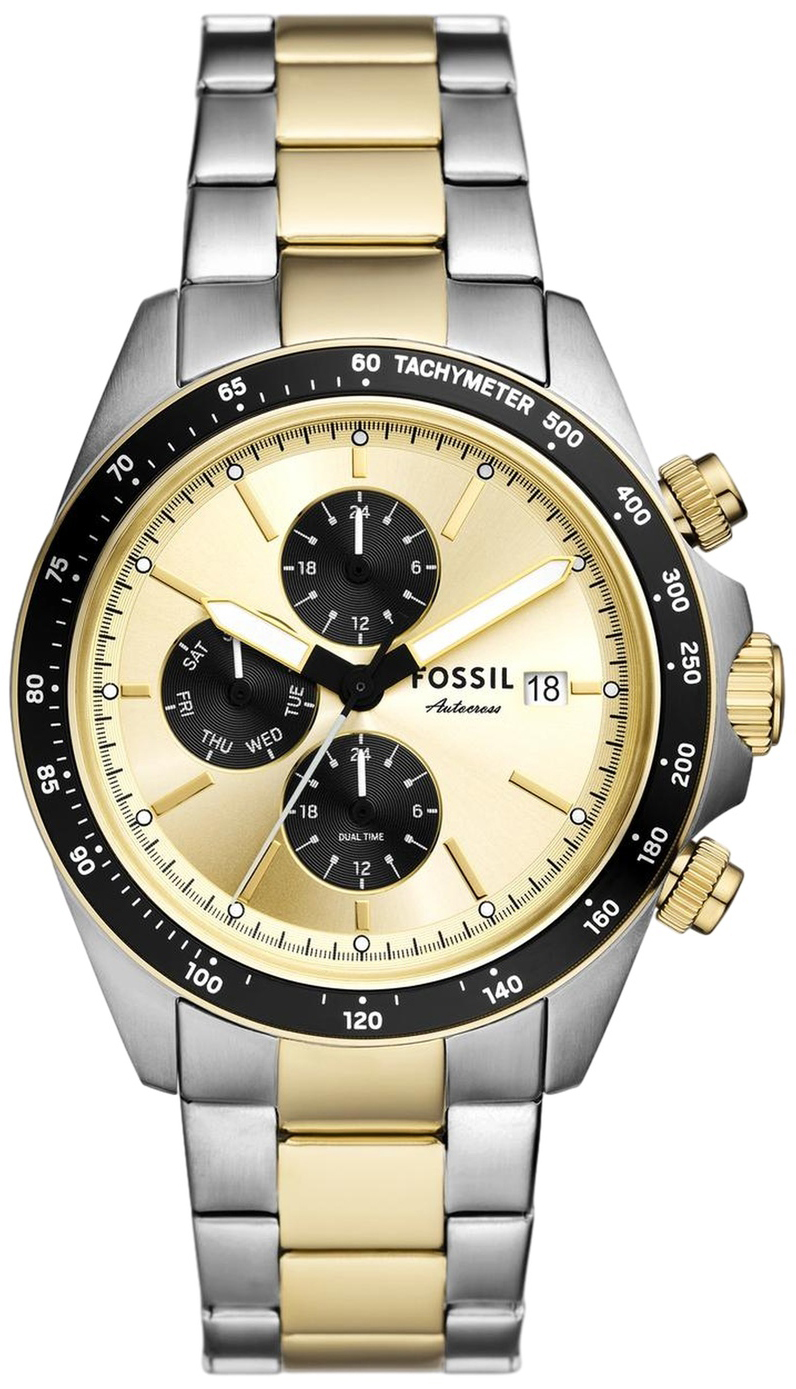 Fossil Herreklokke FS6126 Autocross Gull/Gulltonet stål Ø42 mm