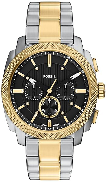 Fossil Herreklokke FS6159 Machine Sort/Gulltonet stål Ø44 mm