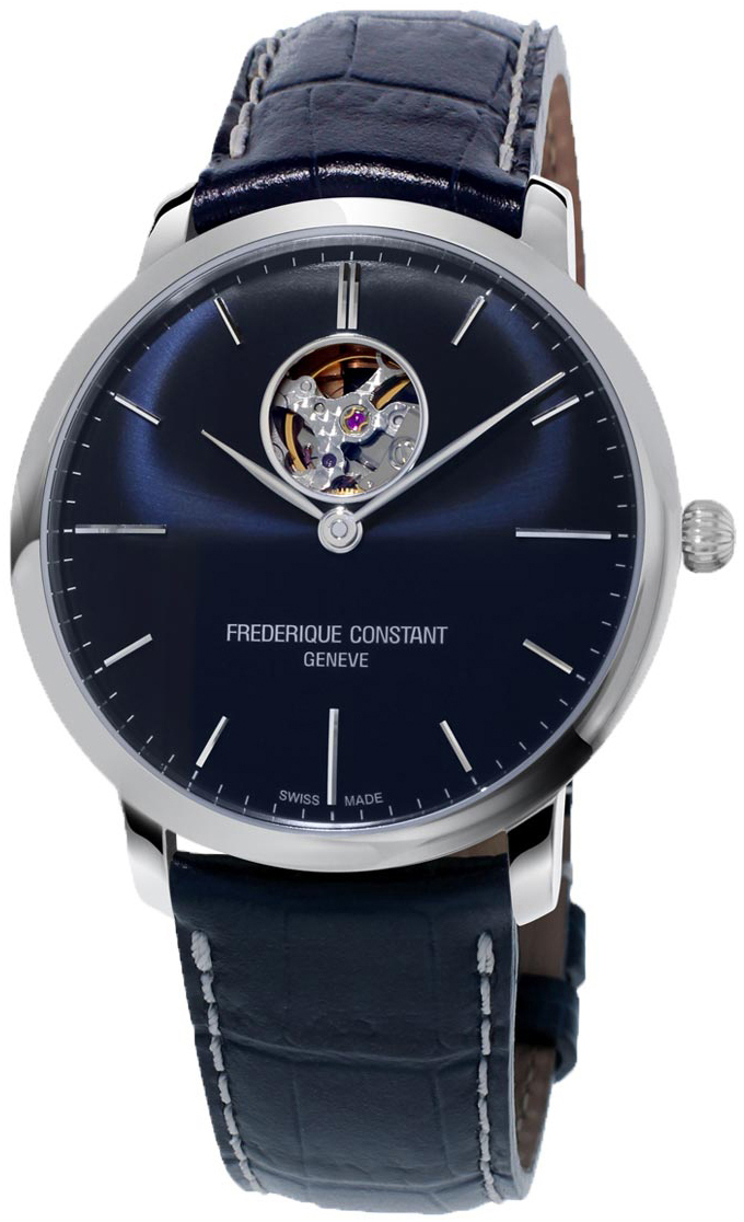 Frederique Constant Herreklokke FC-312N4S6 Slimline Blå/Lær Ø40 mm