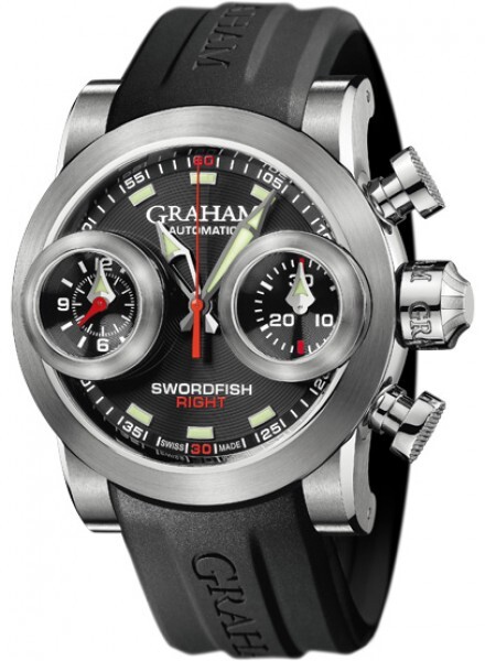 Graham Swordfish Booster Herreklokke 2SWBS.B29R Sort/Gummi Ø48 mm - Graham