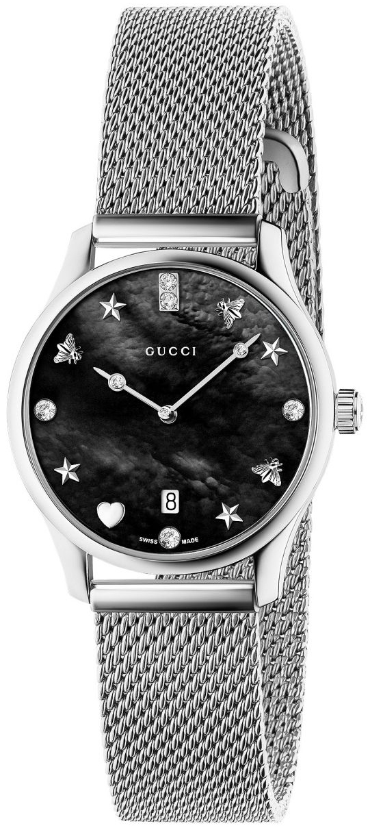 Gucci G-Timeless Dameklokke YA1265001 Sort/Stål Ø29 mm