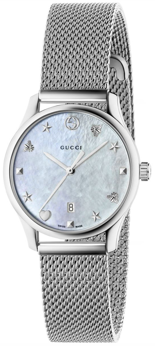 Gucci G-Timeless Dameklokke YA126583 Hvit/Stål Ø29 mm