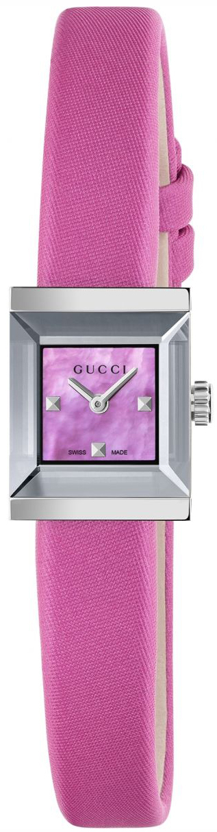 Gucci G- Frame Dameklokke YA128533 Rosa/Sateng