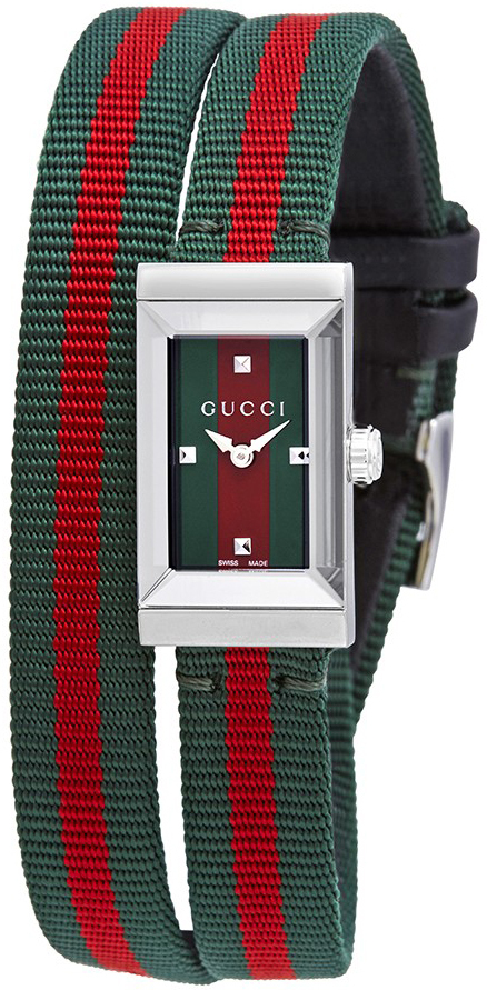 Gucci G- Frame Dameklokke YA147503 Flerfarget/Lær