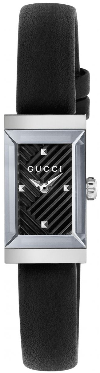 Gucci G- Frame Dameklokke YA147504 Sort/Lær