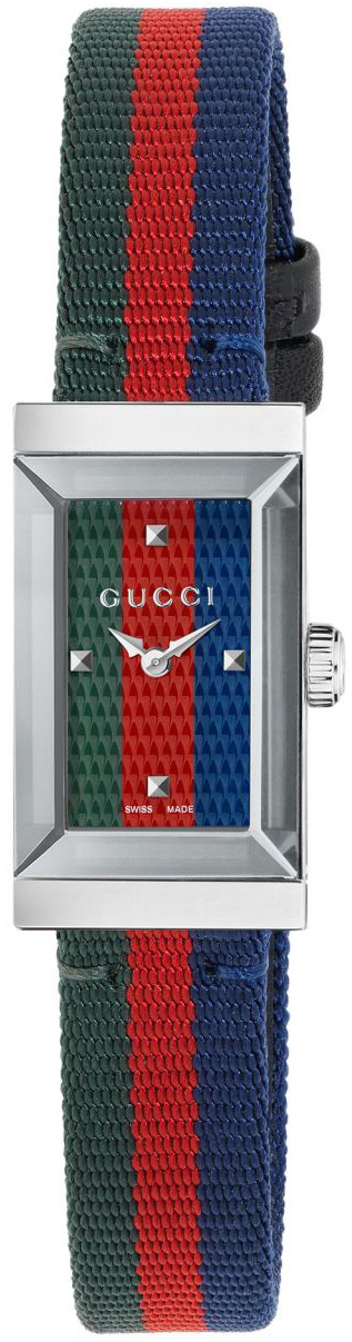 Gucci G- Frame Dameklokke YA147509 Flerfarget/Lær