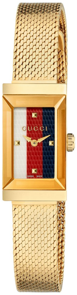Gucci G-Frame Dameklokke YA147511 Flerfarget/Gulltonet stål