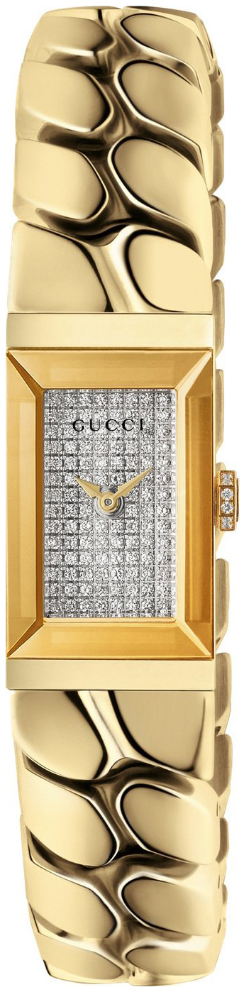 Gucci G-Frame Dameklokke YA147512 Diamantsmykket/18 karat gult gull