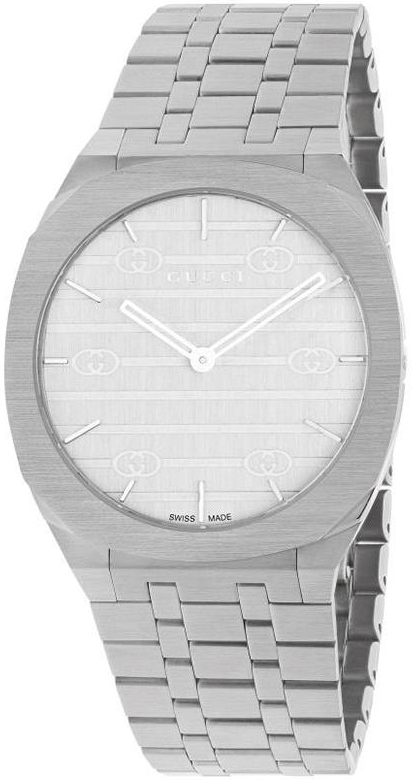 Gucci 25H YA163407 Hvit/Stål Ø38 mm