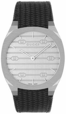 Gucci YA163419 Sølvfarget/Lær Ø38 mm