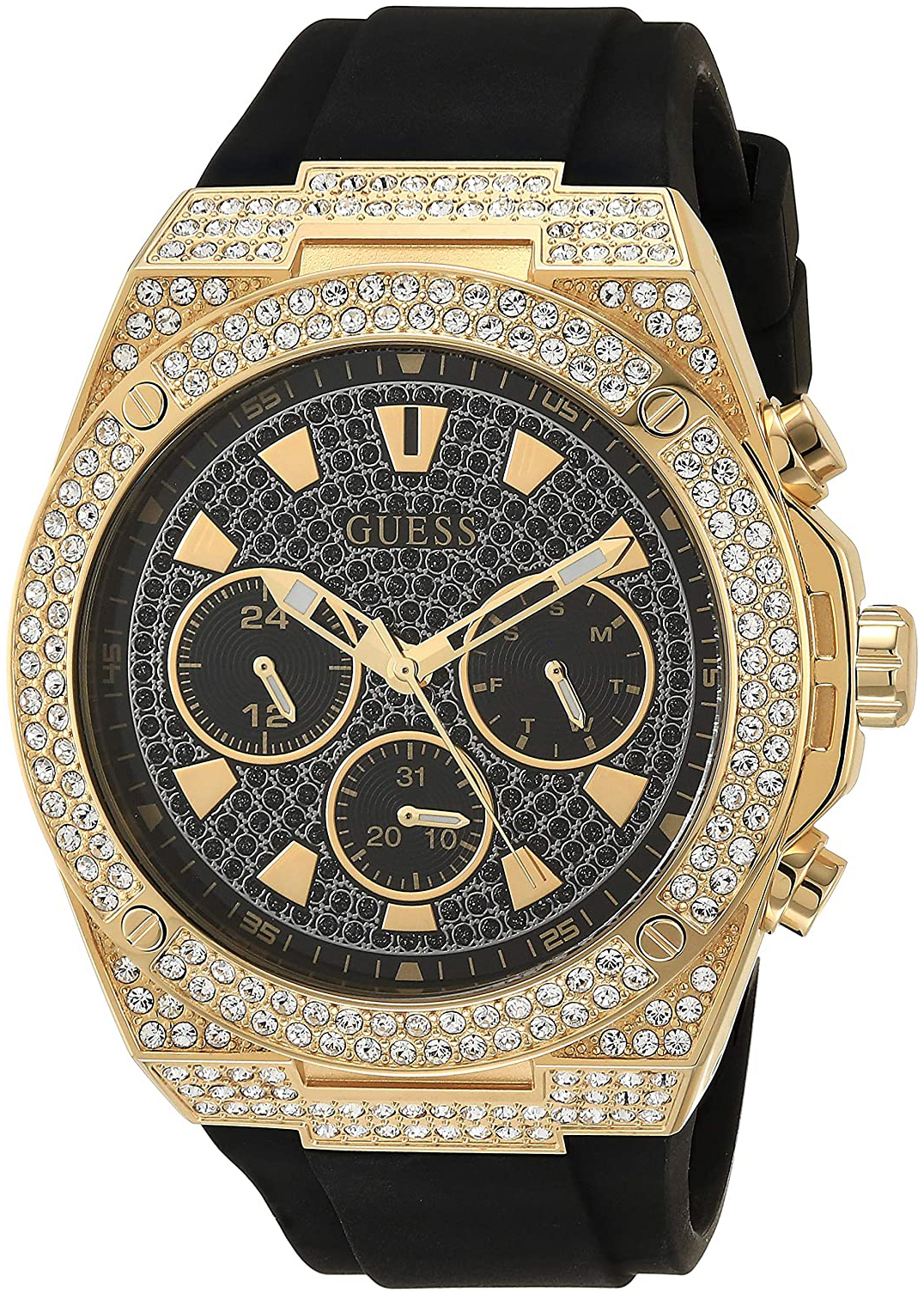 Guess Herreklokke GW0060G2 Sort/Gummi Ø45 mm