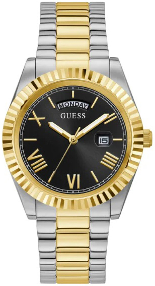 Guess Herreklokke GW0265G5 Connoisseur Sort/Gulltonet stål Ø42 mm