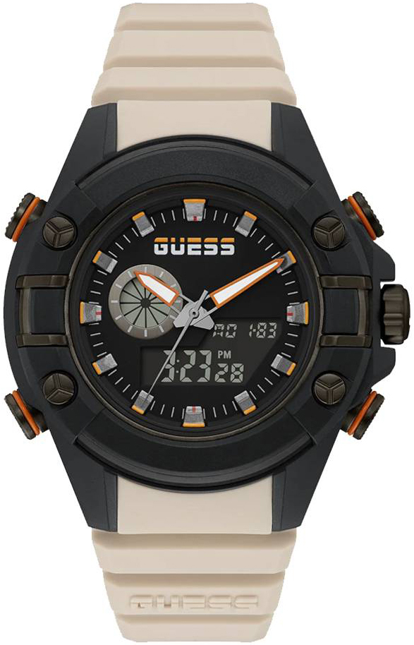 Guess Herreklokke GW0269G1 Sort/Gummi Ø47 mm