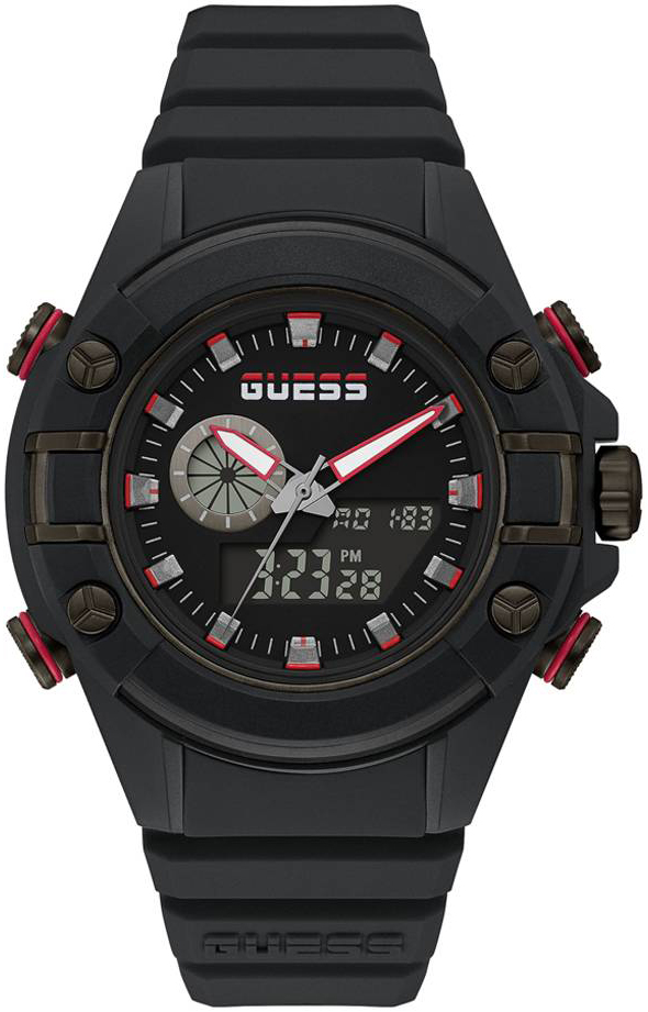 Guess Herreklokke GW0269G3 Sort/Gummi Ø47 mm