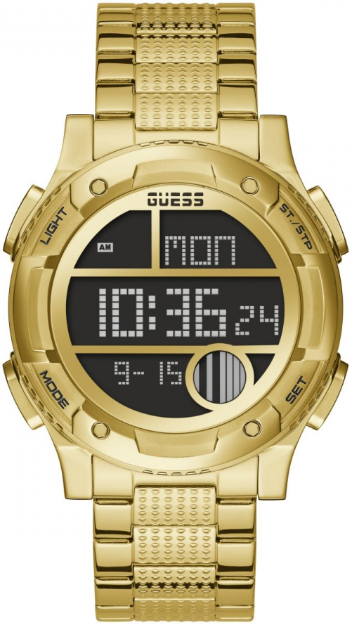 Guess Herreklokke GW0271G2 LCD/Gulltonet stål Ø44.5 mm
