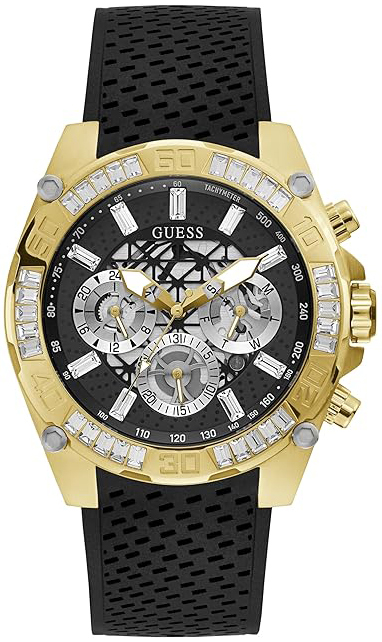 Guess Herreklokke GW0333G2 Multifunction Sort/Gummi Ø46 mm