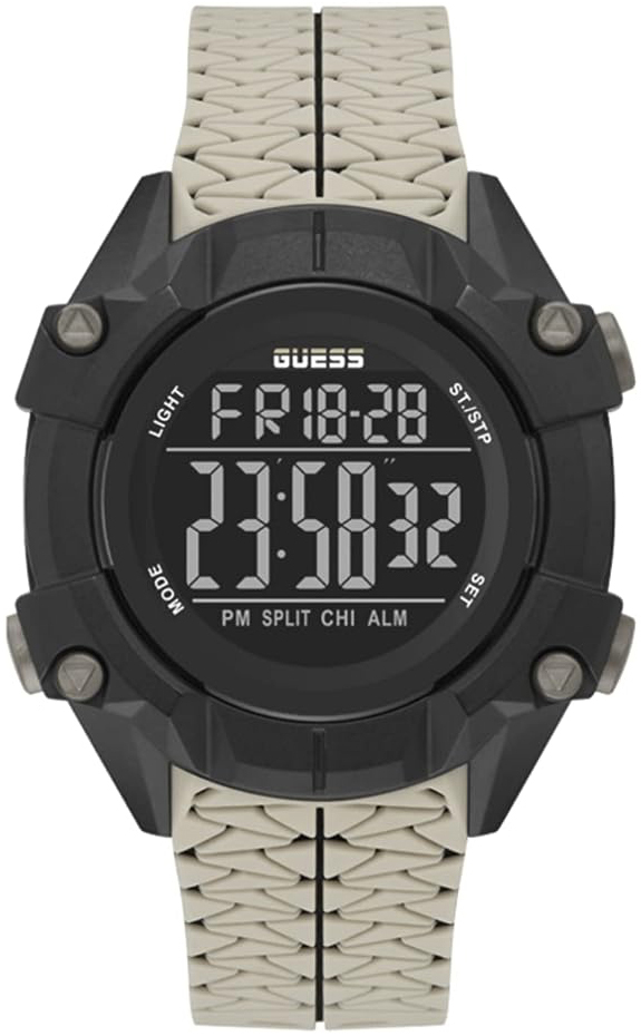 Guess Herreklokke GW0342G2 Rex LCD/Gummi Ø47 mm