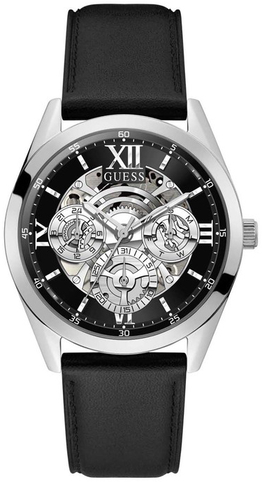 Guess Herreklokke GW0389G1 Tailor Sort/Lær Ø42 mm