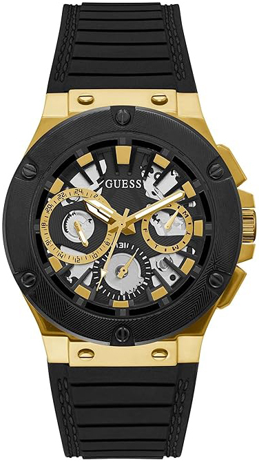 Guess Herreklokke GW0487G5 Circuit Sort/Gummi Ø44 mm