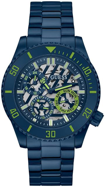 Guess Herreklokke GW0488G4 Multifunction Blå/Stål Ø45 mm