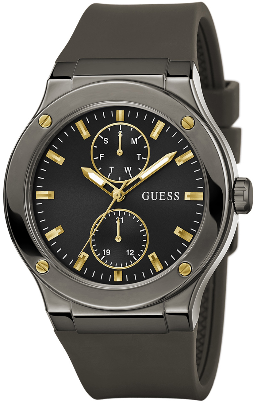 Guess Herreklokke GW0491G1 Jet Sort/Gummi Ø45 mm