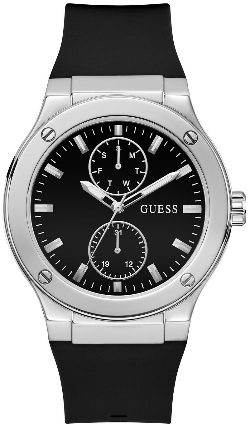 Guess Herreklokke GW0491G3 Jet Sort/Gummi Ø46 mm
