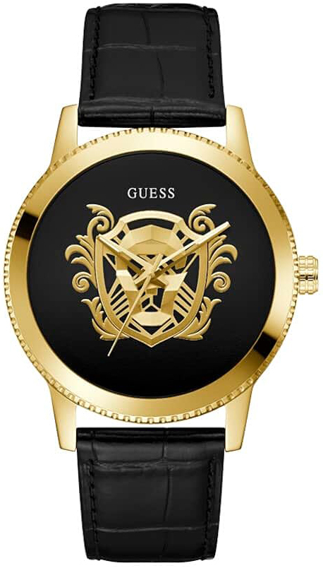 Guess Herreklokke GW0566G1 Monarch Sort/Lær Ø44 mm