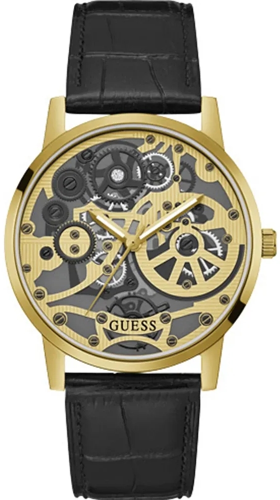 Guess Herreklokke GW0570G1 Gadget Gullfarget/Lær Ø42 mm
