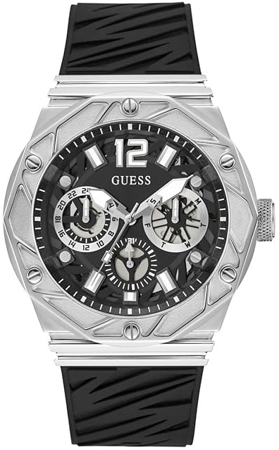 Guess Herreklokke GW0634G1 Multifunction Sort/Gummi Ø47.2 mm