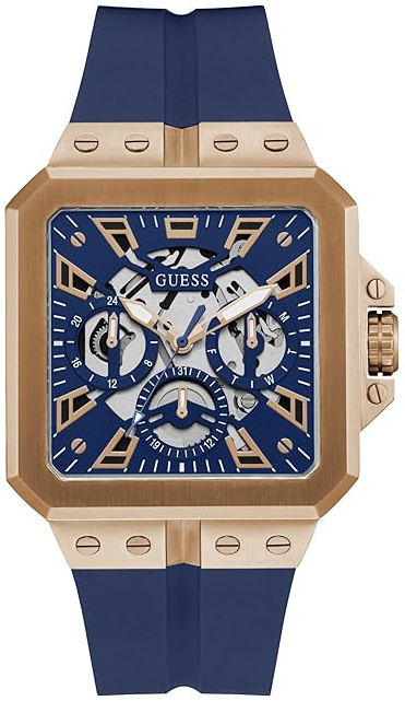 Guess Herreklokke GW0637G3 Multifunction Blå/Gummi
