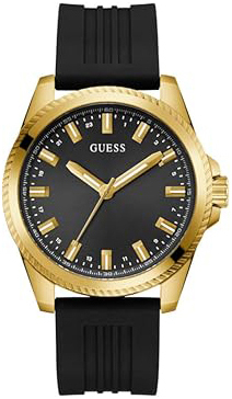 Guess Herreklokke GW0639G2 Champ Sort/Gummi Ø44 mm