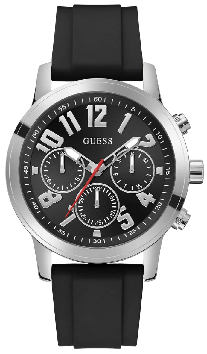 Guess Herreklokke GW0708G1 Parker VALUE Sort/Gummi Ø44 mm