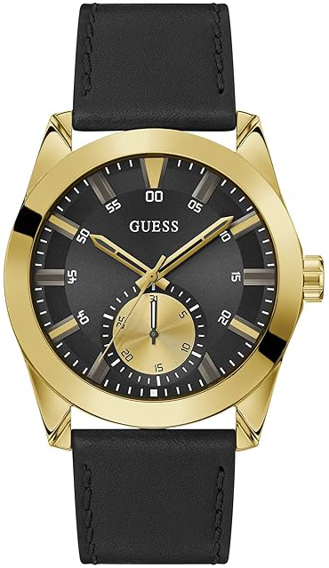 Guess Herreklokke GW0793G2 Greyson Sort/Lær Ø44 mm