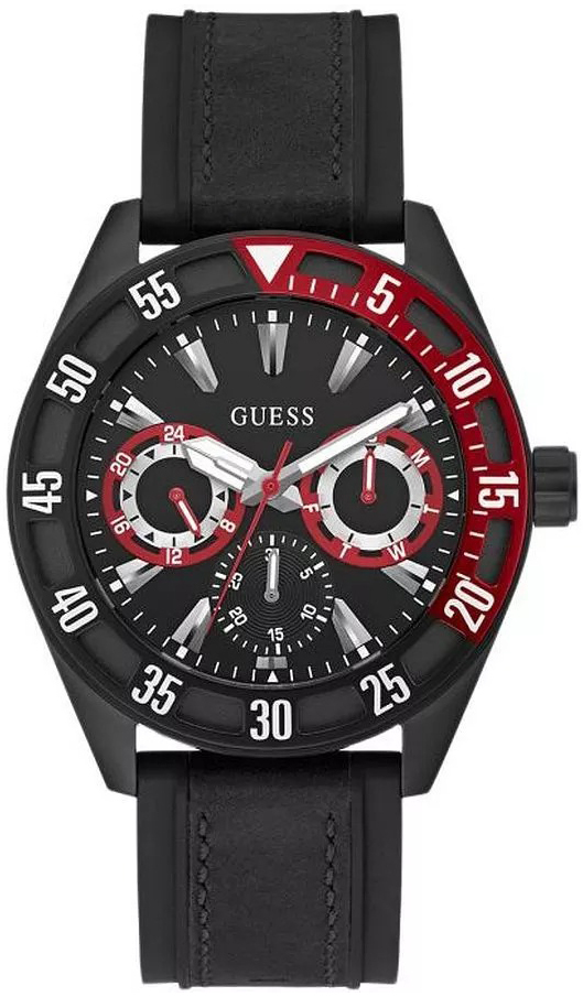 Guess Herreklokke GW0903G2 Letterman Sort/Lær Ø44 mm