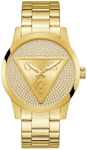 Guess Herreklokke GW0915G1 Badge Gull/Gulltonet stål Ø44 mm