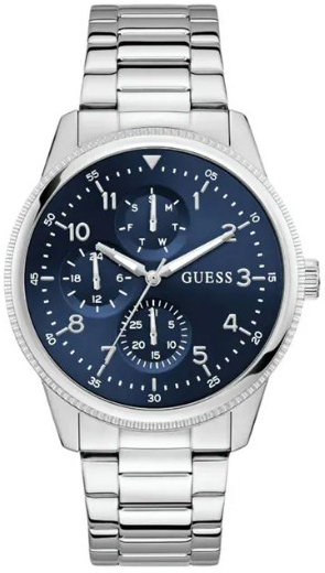 Guess Herreklokke GW0970G1 Multifunction Blå/Stål Ø44 mm