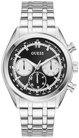 Guess Herreklokke GW0971G1 Multifunction Sort/Stål Ø44 mm