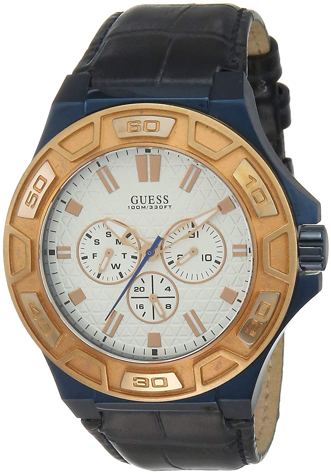 Guess Herreklokke W0674G7 Hvit/Lær Ø45 mm