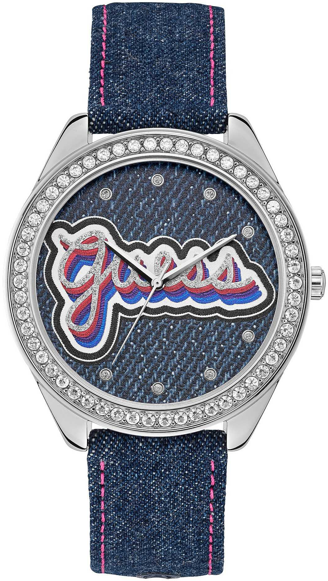 Guess Herreklokke W1276L1 Drew Blå/Lær Ø45 mm